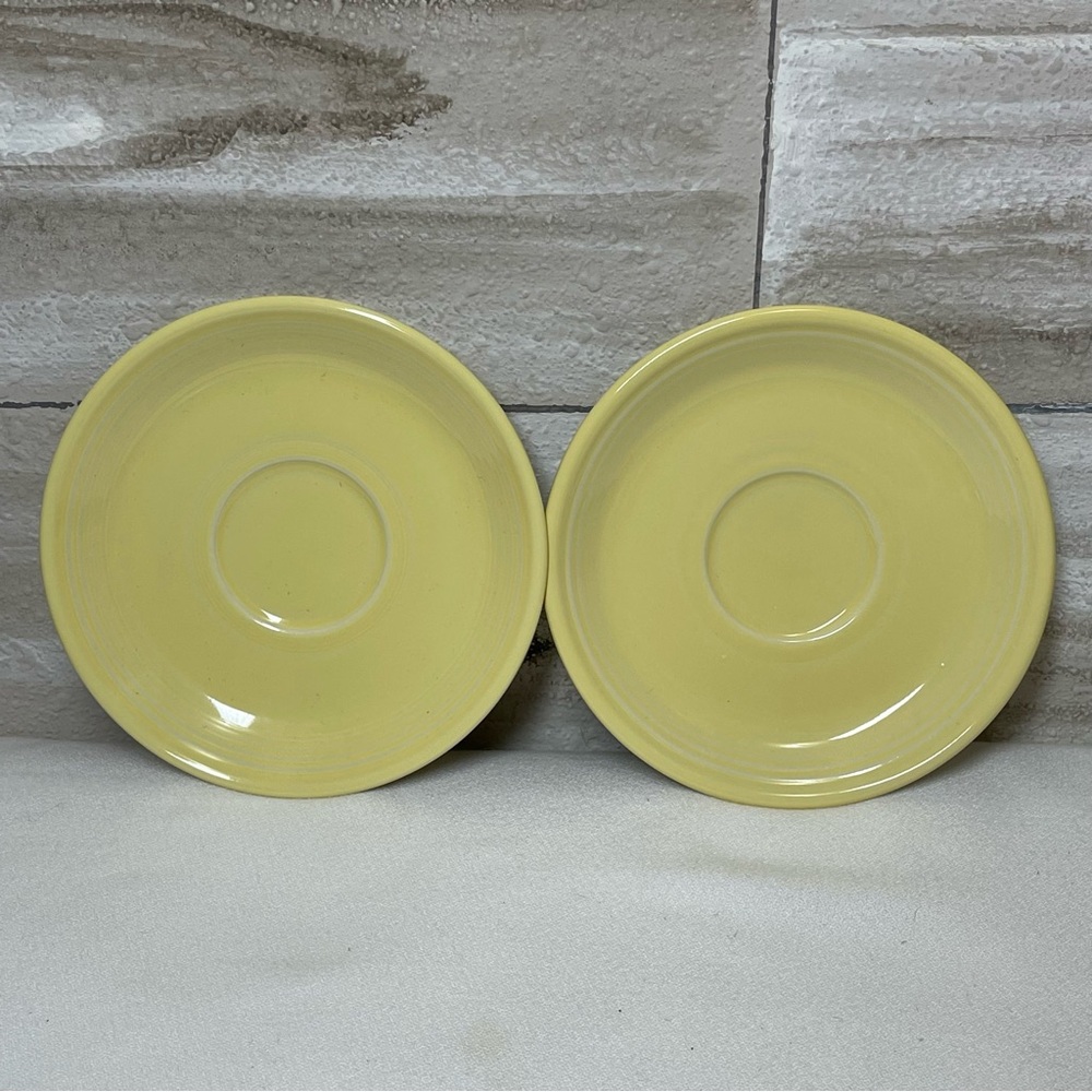 Fiesta Ware H.L. Co. USA 2 Sunflower Yellow Saucer